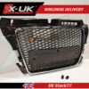 Audi A3 S3 8P 2009-2012 RS3 style front grill gloss black with chrome surround