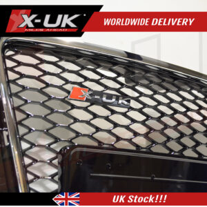 Audi A3 S3 8P 2009-2012 RS3 style front grill gloss black with chrome surround