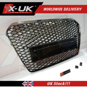 Audi RS5 style honeycomb mesh grill black chrome for A5 S5 RS5 2012-2015