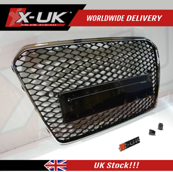 Audi RS5 style honeycomb mesh grill black chrome for A5 S5 RS5 2012-2015