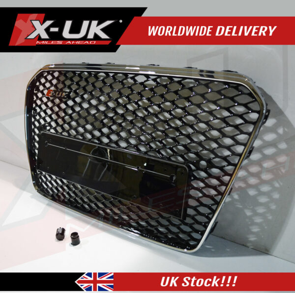 Audi RS5 style honeycomb mesh grill black chrome for A5 S5 RS5 2012-2015