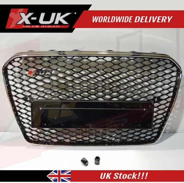 Audi RS5 style honeycomb mesh grill black chrome for A5 S5 RS5 2012-2015