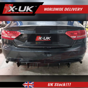 Audi A5 S-line S5 2007-2012 Sportback gloss black rear diffuser valance 1.0