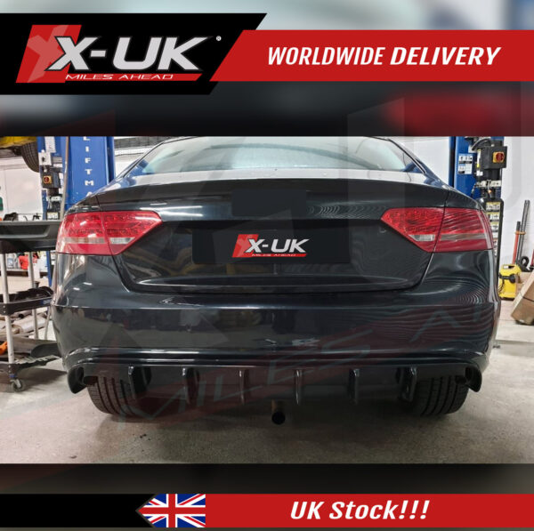 Audi A5 S-line S5 2007-2012 Sportback gloss black rear diffuser valance 1.0