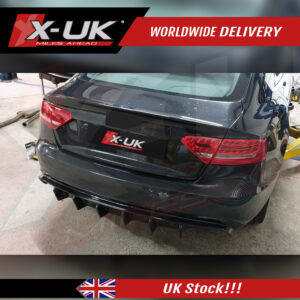 Audi A5 S-line S5 2007-2012 Sportback gloss black rear diffuser valance 1.0