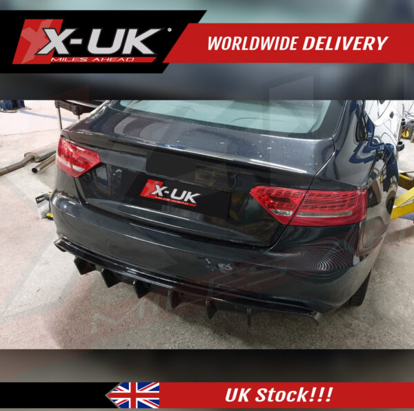 Audi A5 S-line S5 2007-2012 Sportback gloss black rear diffuser valance 1.0