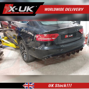 Audi A5 S-line S5 2007-2012 Sportback gloss black rear diffuser valance 1.0