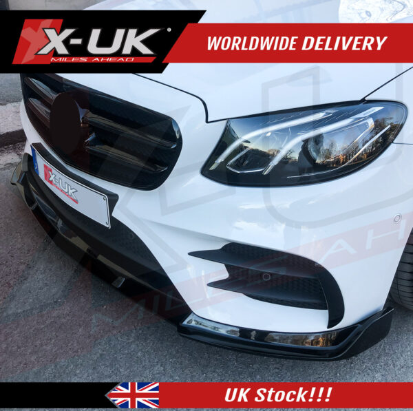 Mercedes E-Class W213 AMG Sport 2016-2017 front splitter lip gloss black