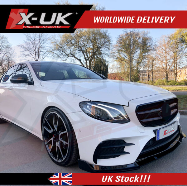 Mercedes E-Class W213 AMG Sport 2016-2017 front splitter lip gloss black