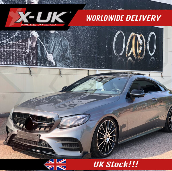 Mercedes E-Class W213 AMG Sport 2016-2017 front splitter lip gloss black