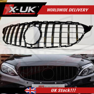 Mercedes C-Class W205 2015-2018 front grill Panamericana GT style gloss black