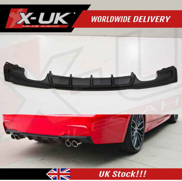 BMW 3 Series F30 F35 M Performance style rear diffuser double twin pipes