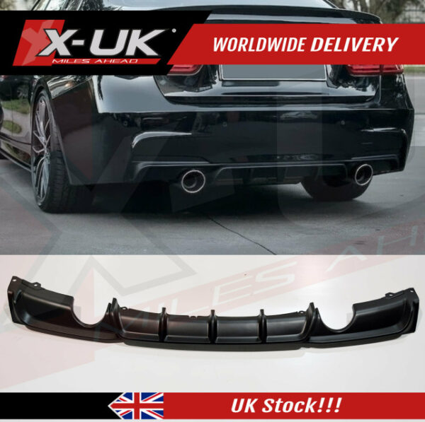 BMW 3 Series F30 F35 M performance style rear diffuser two single pipes