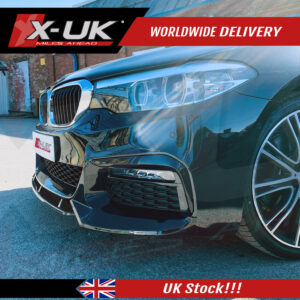 BMW G30 2017-2019 M Sport M5 style competition gloss black front splitter lip