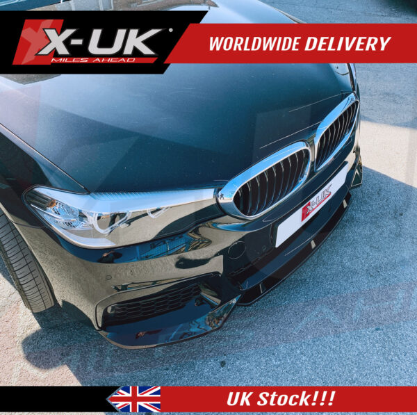 BMW G30 2017-2019 M Sport M5 style competition gloss black front splitter lip