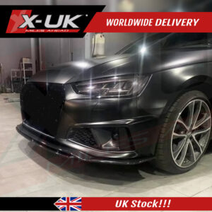 Audi A4 S-line S4 2018-2019 B9 front lip gloss black fits Saloon Avant