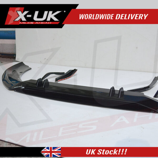 Audi RS6 2011-2018 front lower splitter lip gloss black with canards