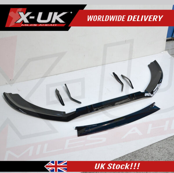 Audi RS6 2011-2018 front lower splitter lip gloss black with canards