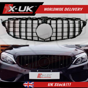 Mercedes C-Class W205 2015-2018 front grill GT style gloss black with camera bracket