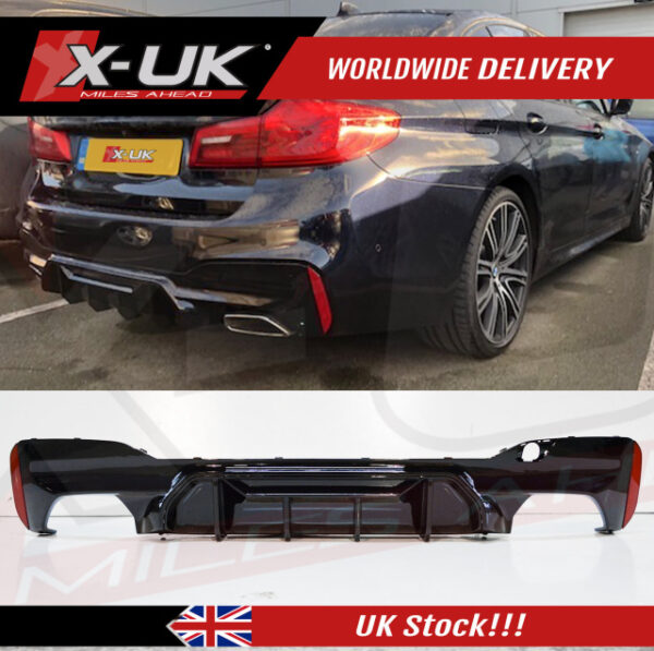 BMW 5 Series 2017-2019 G30 M5 competition style gloss black rear diffuser