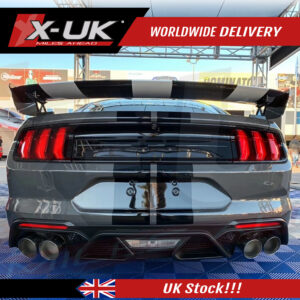 Ford Mustang 2018-2020 Shelby GT500 style rear diffuser body kit with tail pies