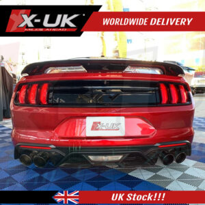 Ford Mustang 2018-2020 Shelby GT500 style rear diffuser body kit with tail pies