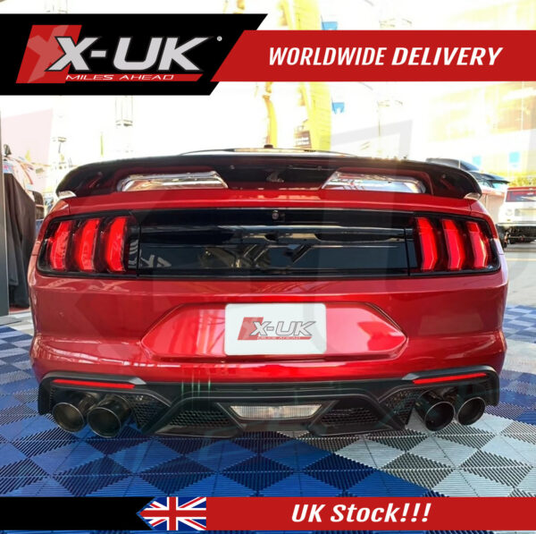 Ford Mustang 2015-2017 GT500 style rear bumper and diffuser with tail pipes