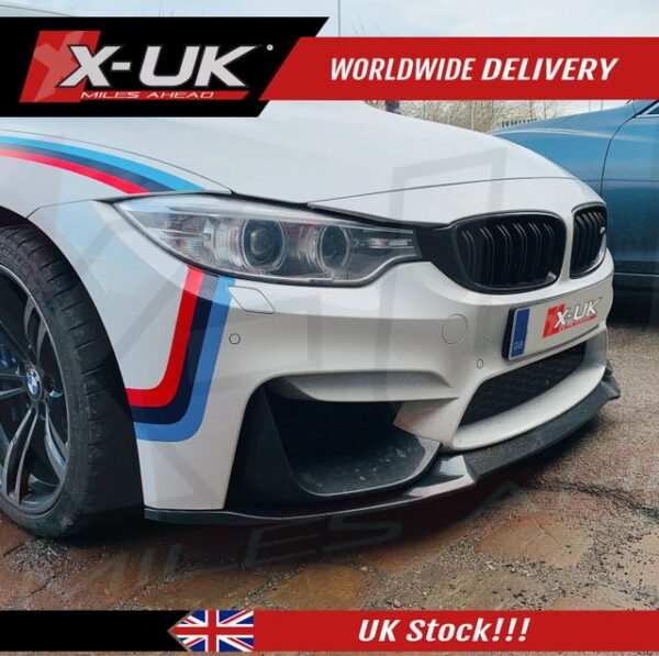 BMW F80 M3 2014-2018 carbon fiber look hydro dip front splitter lip