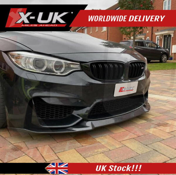 BMW F82 F83 M4 2014-2019 CS Style carbon fiber look hydro dip front splitter lip