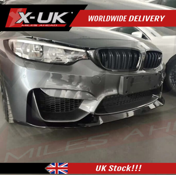 BMW F82 F83 M4 2014-2019 CS Style carbon fiber look hydro dip front splitter lip