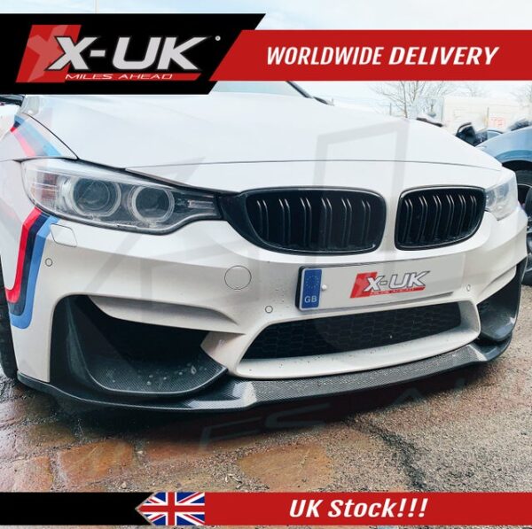 BMW F82 F83 M4 2014-2019 CS Style carbon fiber look hydro dip front splitter lip