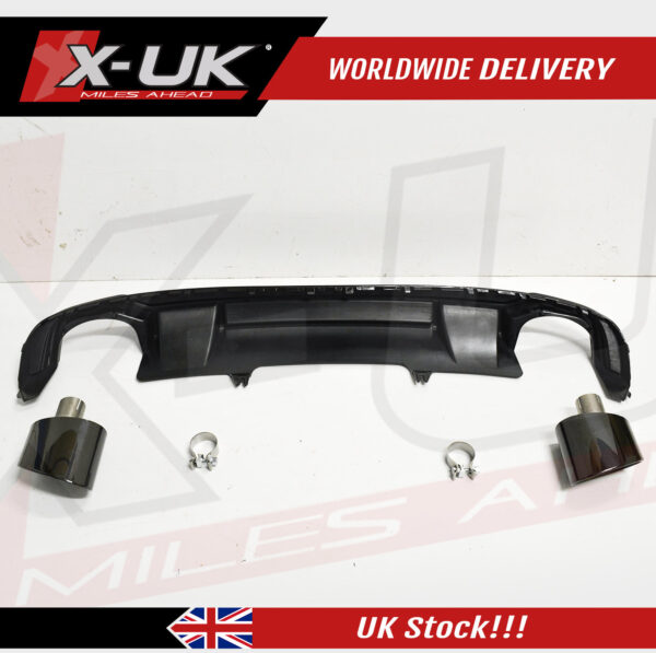 Audi A4 S4 B9 2015-2019 to RS4 style black edition rear diffuser valance