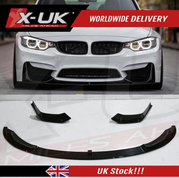 BMW F82 F83 M4 2014-2019 M Performance style gloss black splitter lip