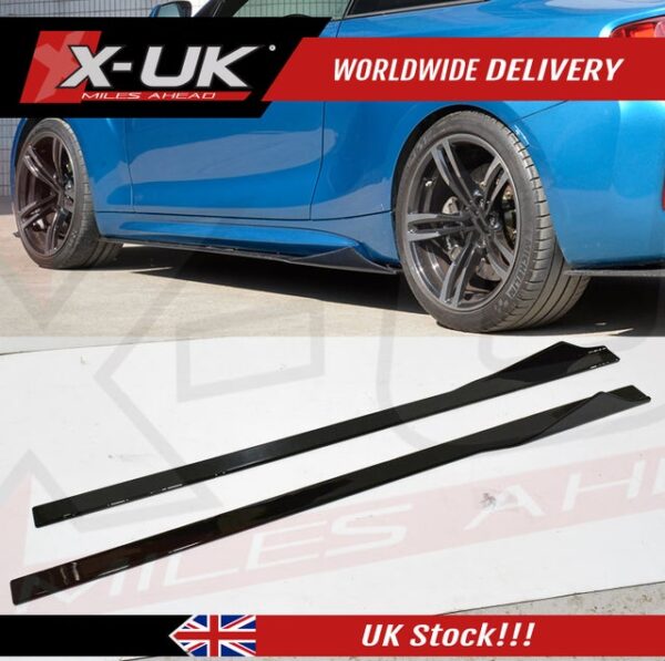 BMW F87 M2 2016-2020 gloss black side skirts blades