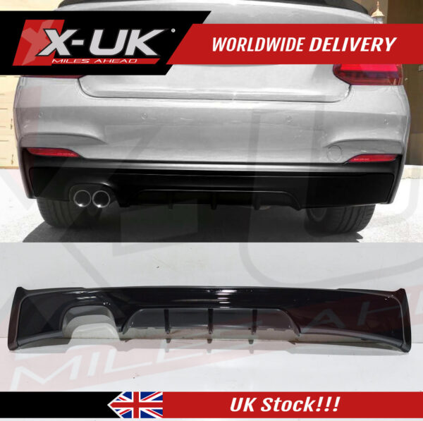 BMW 2 Series F22 F23 M Performance style twin rear diffuser gloss black 2.0