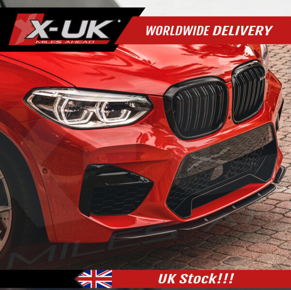 BMW X3 2020-2021 M Sport front splitter lip gloss black