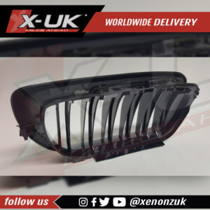 BMW E46 3 series M5 F10 style double slat front grills gloss black