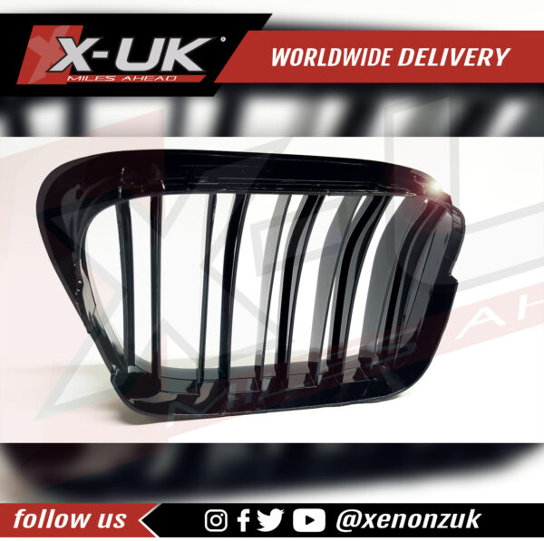 BMW 5 Series E39 1999-2003 M5 style kidney grills gloss black twin bar slat