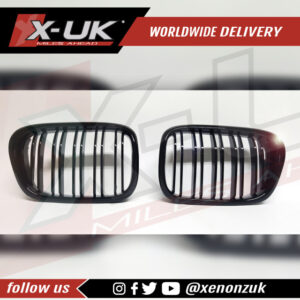 BMW 5 Series E39 1999-2003 M5 style kidney grills gloss black twin bar slat