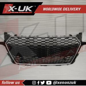 TTRS style honeycomb mesh grill gloss black and silver for Audi TT TTS 2014-2018 MK3