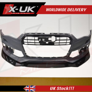 Audi RS6 2015-2018 front bumper lower splitter Lip black FRP