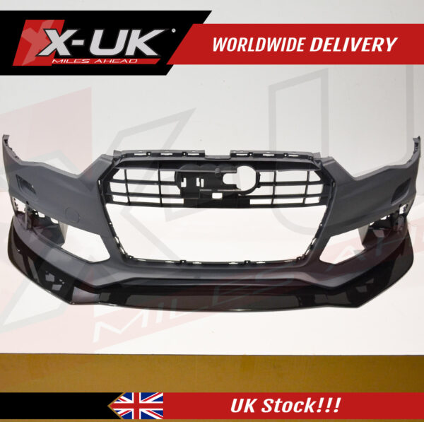 Audi RS6 2015-2018 front bumper lower splitter Lip black FRP