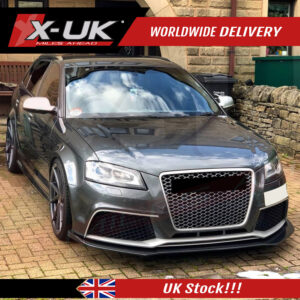 Audi RS3 2009-2012 8P black FRP front splitter lip extension