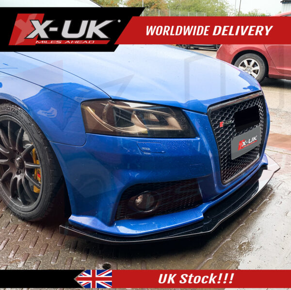 Audi RS3 2009-2012 8P black FRP front splitter lip extension