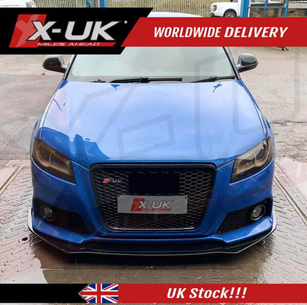 Audi RS3 2009-2012 8P black FRP front splitter lip extension