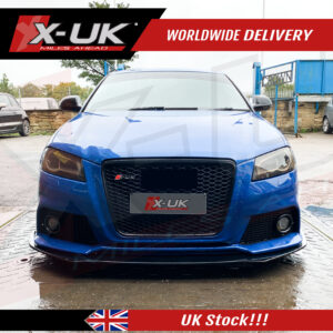 Audi RS3 2009-2012 8P black FRP front splitter lip extension