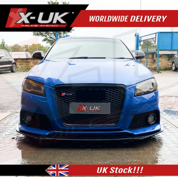 Audi RS3 2009-2012 8P black FRP front splitter lip extension