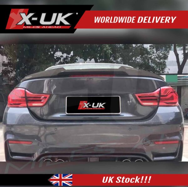 BMW 4 Series F33 F83 2014-2016 M4 style carbon fibre rear boot spoiler