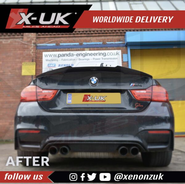 BMW 4 Series F82 F83 M4 style carbon fiber rear boot spoiler