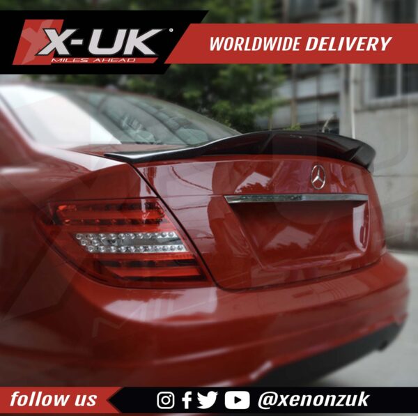 Mercedes C-Class W204 2007-2013 4 doors carbon fibre rear spoiler R style